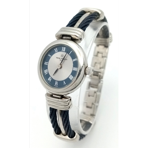 144 - A Vintage Michel Herbelin of Paris, Two-Tone Cable Bracelet Watch. Model 7020. Cable style bracelet ... 