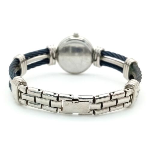 144 - A Vintage Michel Herbelin of Paris, Two-Tone Cable Bracelet Watch. Model 7020. Cable style bracelet ... 