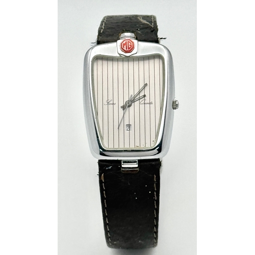 164 - A Vintage MG Classic Morris Turbo Austin Rover Watch.  Black leather strap and stainless steel case ... 