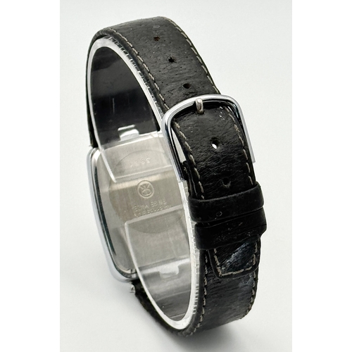 164 - A Vintage MG Classic Morris Turbo Austin Rover Watch.  Black leather strap and stainless steel case ... 