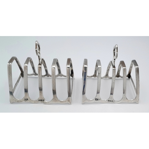 402 - A Pair of Mappin and Webb Vintage Sterling Silver Toast Racks. Both hallmarked. One is slightly brok... 