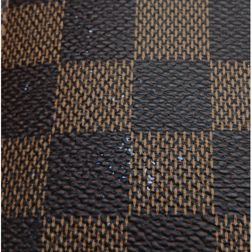 121 - A Louis Vuitton Neverfull Damier Ebene Bag. Coated canvas exterior with leather trim, gold-toned har... 