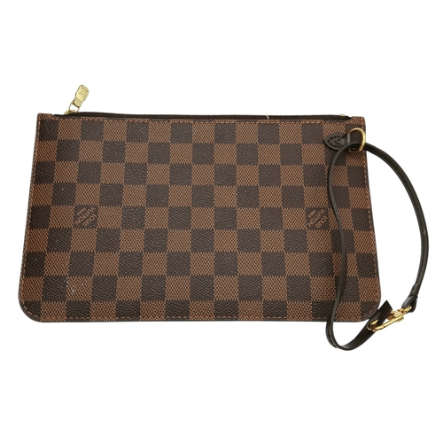 121 - A Louis Vuitton Neverfull Damier Ebene Bag. Coated canvas exterior with leather trim, gold-toned har... 