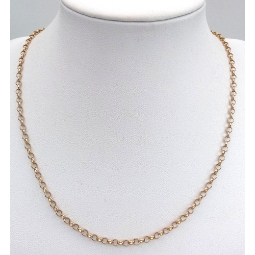 126 - Traditional 9 CARAT GOLD ‘BELCHER LINK’ NECKLACE. Full UK hallmark. 5.50 Grams. 45 cm.