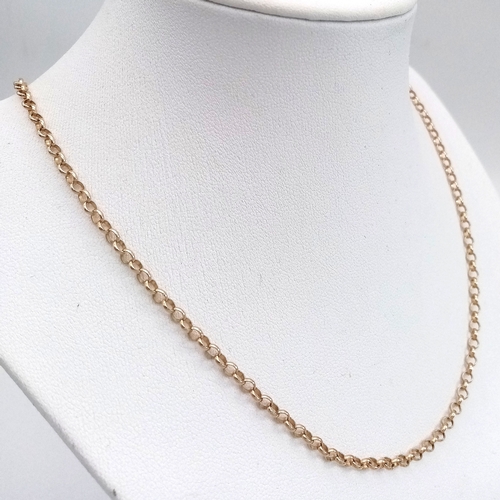 126 - Traditional 9 CARAT GOLD ‘BELCHER LINK’ NECKLACE. Full UK hallmark. 5.50 Grams. 45 cm.