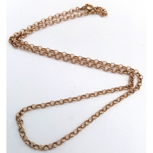 126 - Traditional 9 CARAT GOLD ‘BELCHER LINK’ NECKLACE. Full UK hallmark. 5.50 Grams. 45 cm.