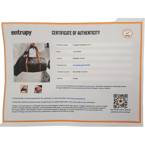 204 - A Louis Vuitton Monogram Papillon 26 Hand Bag. Crafted in brown LV monogram coated canvas with light... 