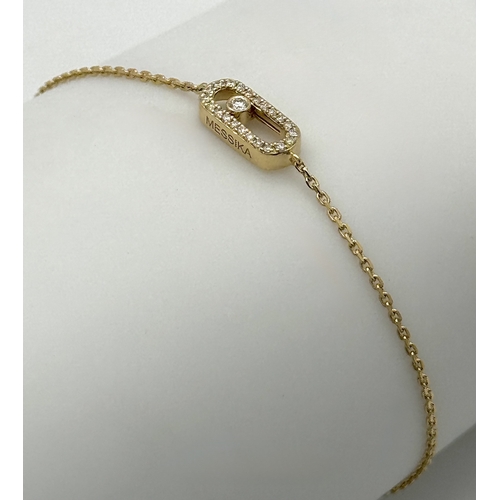 250 - A Messika 18K Yellow Gold and Diamond Bracelet.  18cm length. Total weight: 1.78g. Comes with origin... 