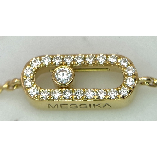 250 - A Messika 18K Yellow Gold and Diamond Bracelet.  18cm length. Total weight: 1.78g. Comes with origin... 