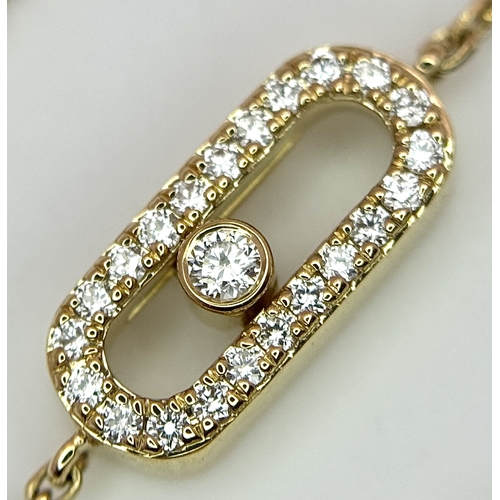 250 - A Messika 18K Yellow Gold and Diamond Bracelet.  18cm length. Total weight: 1.78g. Comes with origin... 