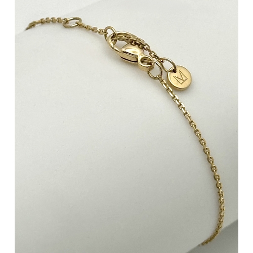250 - A Messika 18K Yellow Gold and Diamond Bracelet.  18cm length. Total weight: 1.78g. Comes with origin... 