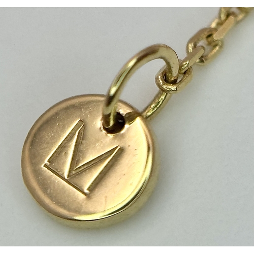 250 - A Messika 18K Yellow Gold and Diamond Bracelet.  18cm length. Total weight: 1.78g. Comes with origin... 