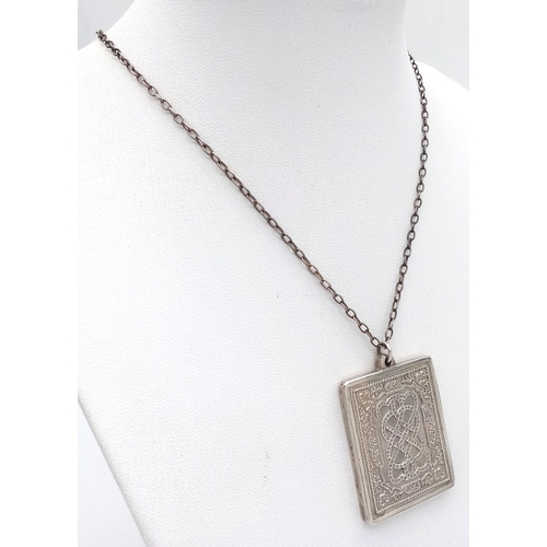 392 - Impressive SOLID SILVER ‘CELTIC’ STYLE PENDANT. Fully hallmarked and Mounted on a Vintage Silver Cha... 