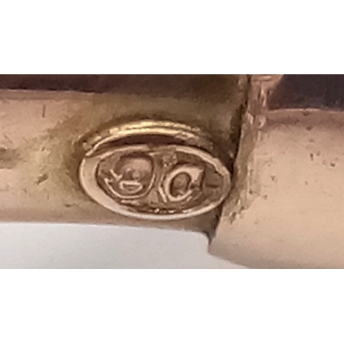 189 - Fabulous  VINTAGE 9 CARAT GOLD HINGED BANGLE. Set With LARGE OVAL CUT AMETHYST and SEED PEARLS. Comp... 