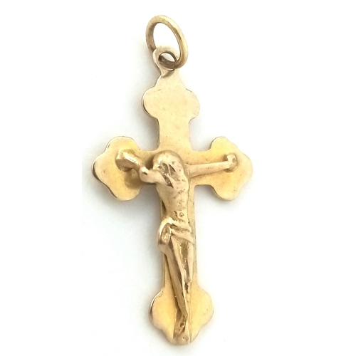 420 - Fully hallmarked 9 CARAT GOLD CRUCIFIX  CHARM/PENDANT. 0. 6 Grams.