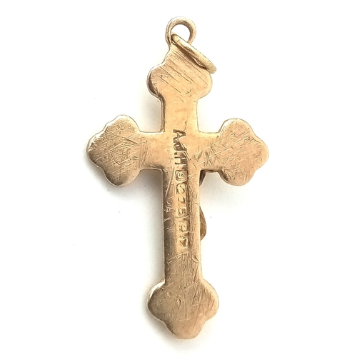 420 - Fully hallmarked 9 CARAT GOLD CRUCIFIX  CHARM/PENDANT. 0. 6 Grams.