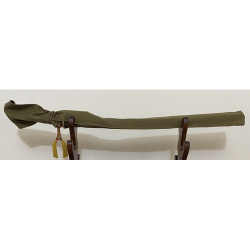 456 - A WWII Japanese Sword with Silver Mon and Gold Coloured Tassel. PRICED TO SELL! A WWII Japanese Army... 