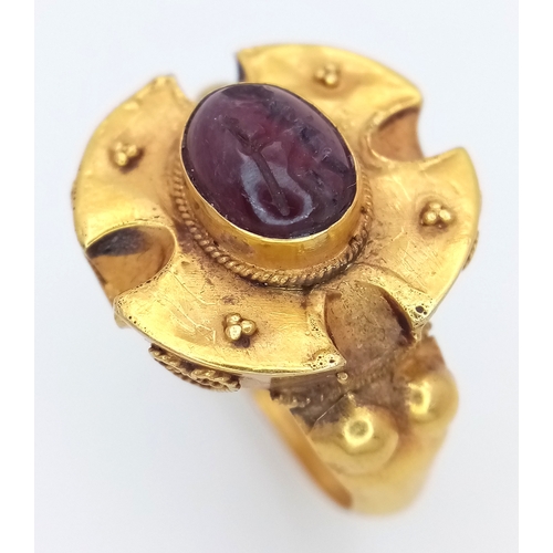 An Antique Indonesian, Possibly Afghanistan Gold Ring that Features a ...