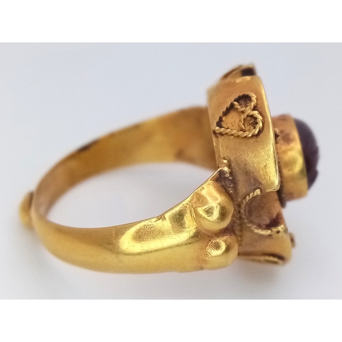 An Antique Indonesian, Possibly Afghanistan Gold Ring that Features a ...