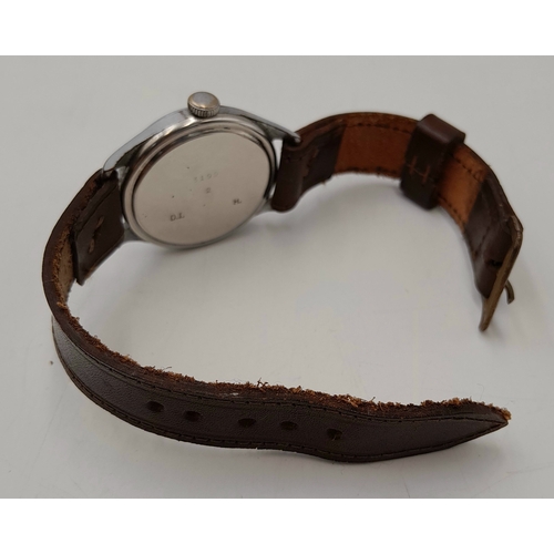 124 - WW2 German Africa Corps Helvetia Wrist Watch. Marked DI & H for issue to the Italian Army. Works wel... 