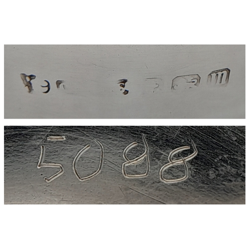 201 - AN ANTIQUE SILVER CONDIMENT SET DATED 1911 COMPRISING OF 2 SILVER SALTS WITH SPOONS AND GLASS LINERS... 