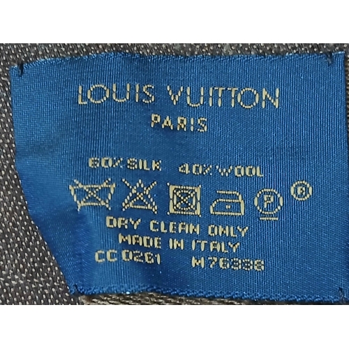 170 - A Louis Vuitton Monogram Shine Shawl in Two-Tone Brown. Approx 138cm x 138cm. Ref: 27366