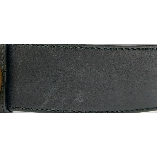 373 - A Gucci Black Leather Pearl Embellished Double G Buckle Belt. Size 80.32. Approx 94.5cm in length. T... 