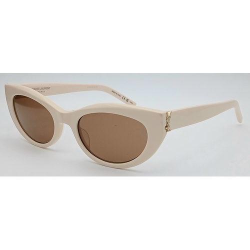 416 - A Pair of Saint Laurent SL M115 Sunglasses in Ivory with Brown Tinted Lenses. Comes with case and bo... 
