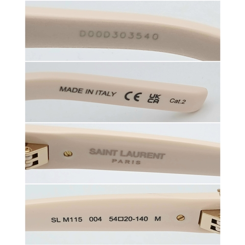 416 - A Pair of Saint Laurent SL M115 Sunglasses in Ivory with Brown Tinted Lenses. Comes with case and bo... 