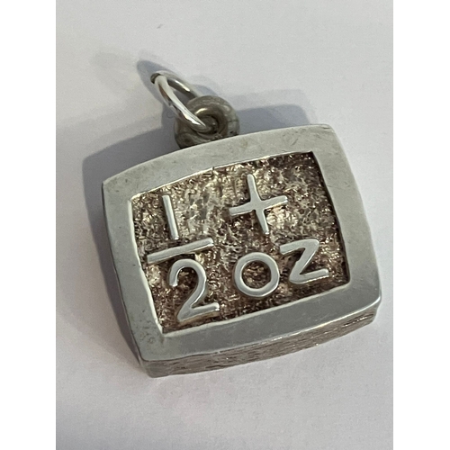 413 - Fully hallmarked 1/2 OUNCE SOLID SILVER PENDANT. Finished in Smooth and Textured Silver. Please see ... 