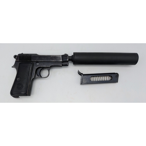 15 - A Deactivated Italian Beretta Pistol with Detachable Silencer. 7.65mm calibre. 4 inch barrel length.... 