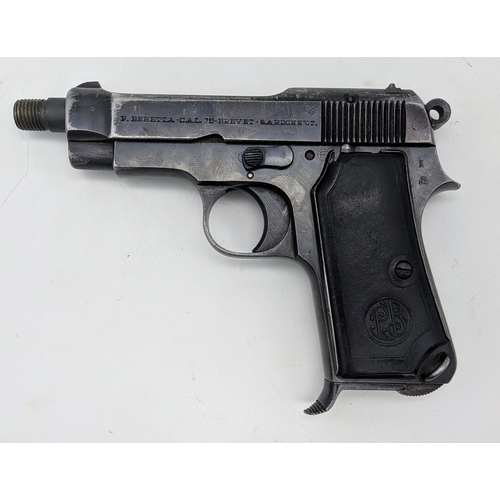 15 - A Deactivated Italian Beretta Pistol with Detachable Silencer. 7.65mm calibre. 4 inch barrel length.... 