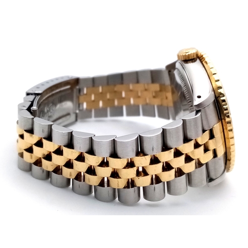 72 - A Highly Collectible Rolex Datejust Turn-O-Graph Automatic Gents Watch. Jubilee bi-metal bracelet an... 