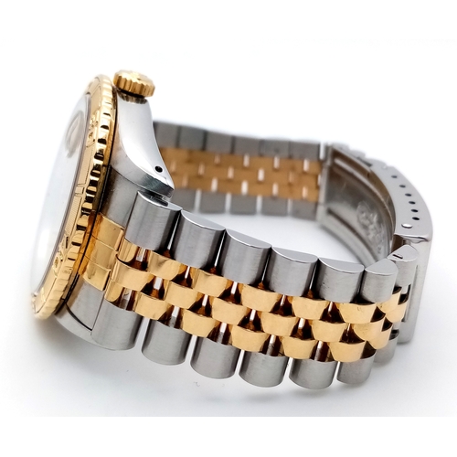 72 - A Highly Collectible Rolex Datejust Turn-O-Graph Automatic Gents Watch. Jubilee bi-metal bracelet an... 