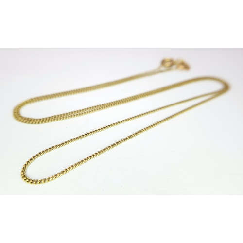 485 - A 9K Yellow Gold Disappearing Necklace. 40cm. 1.3g.