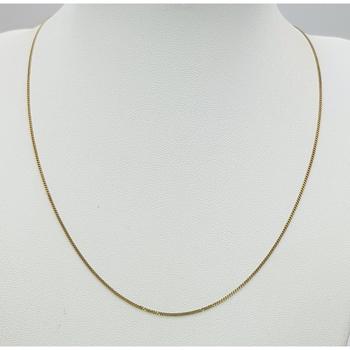 485 - A 9K Yellow Gold Disappearing Necklace. 40cm. 1.3g.