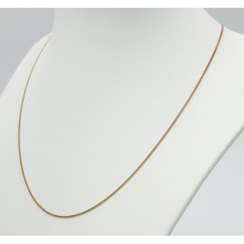 485 - A 9K Yellow Gold Disappearing Necklace. 40cm. 1.3g.