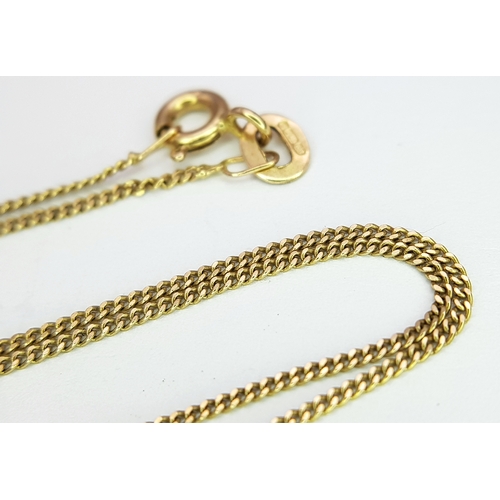485 - A 9K Yellow Gold Disappearing Necklace. 40cm. 1.3g.