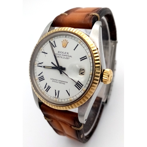 51 - A Vintage Stylish Rolex Datejust Gents Watch with White 
