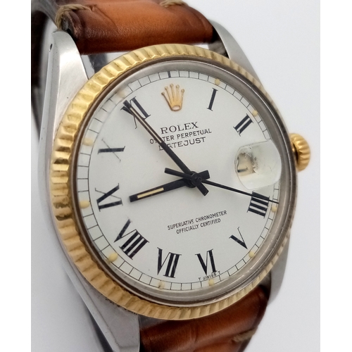 51 - A Vintage Stylish Rolex Datejust Gents Watch with White 