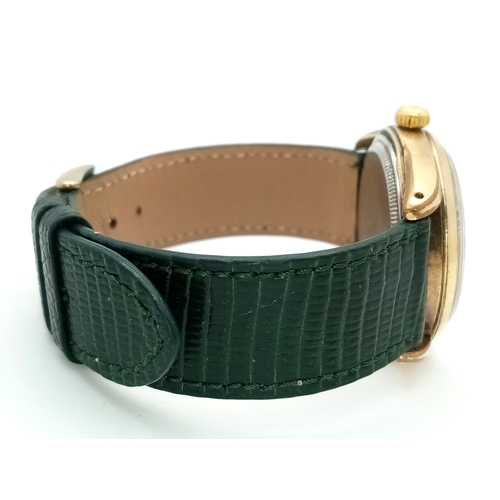 93 - A Vintage Rolex Air King Super Precision Automatic Gents Watch. Green textured leather strap. Stainl... 