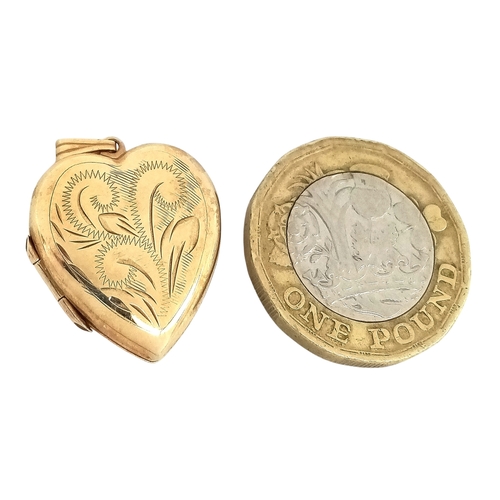 14 - Fully hallmarked vintage 9 CARAT GOLD ‘HEART SHAPED’  LOCKET pendant . Beautiful decoration to front... 