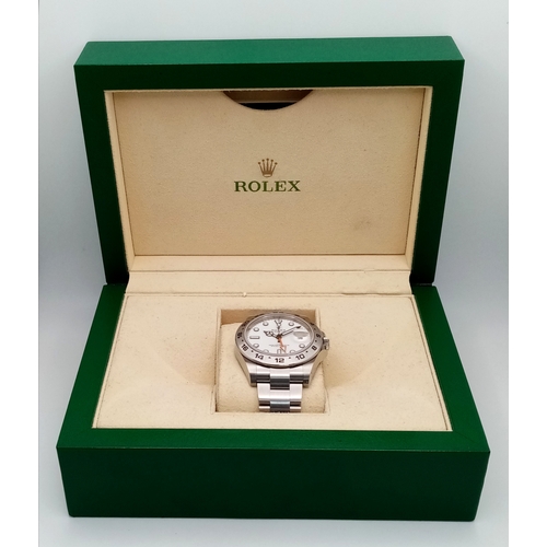 10 - A Stunning Rolex Explorer II Automatic Gents Watch. Model 216570. Stainless steel bracelet and case ... 