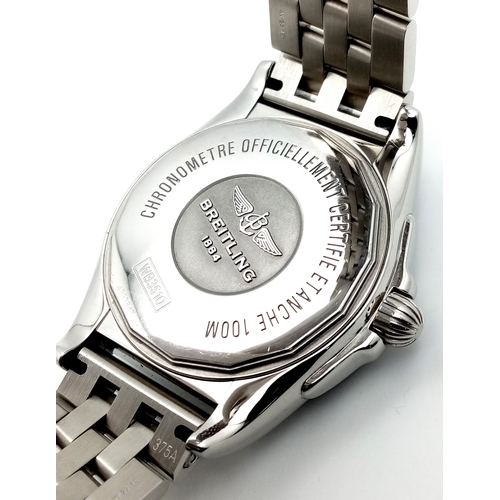 31 - A Breitling Galactic Unitime Automatic Gents Watch. Model WB3510. Stainless steel bracelet and case ... 