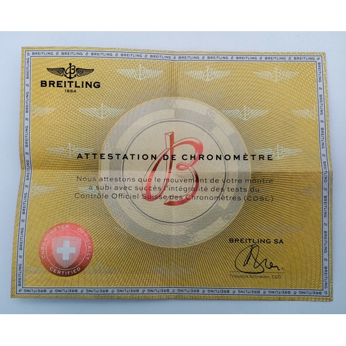 31 - A Breitling Galactic Unitime Automatic Gents Watch. Model WB3510. Stainless steel bracelet and case ... 