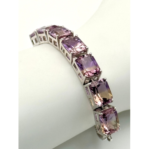 494 - A Beautiful Limited-Edition (1 of 38 pieces made worldwide), Sterling Silver 19.8 Carat Ametrine Set... 