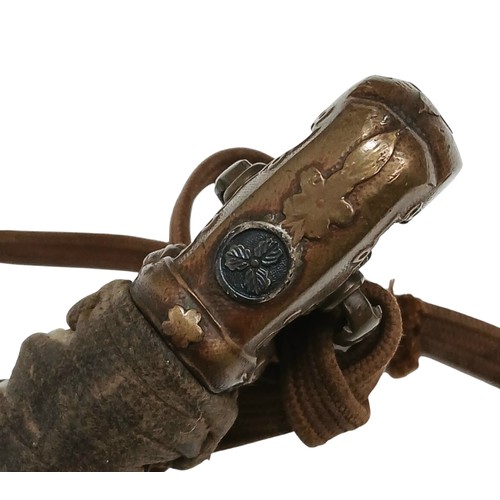 100 - A One Million Yen Japanese Sword with Silver Mon. A WWII Japanese army officer's sword with the kabu... 