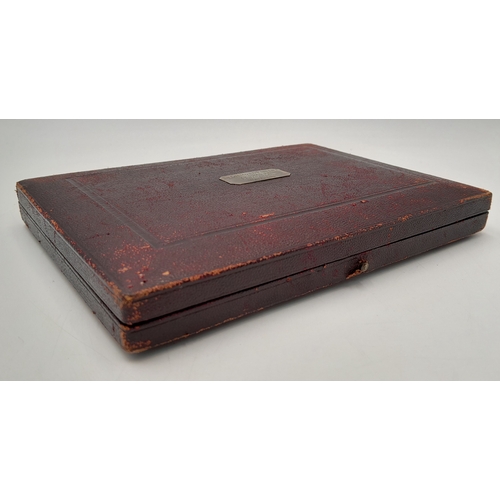 129 - A Cased Waterloo and Peninsular Officers Shoulder Belt Plate and Miniature Portrait. Attributed to L... 