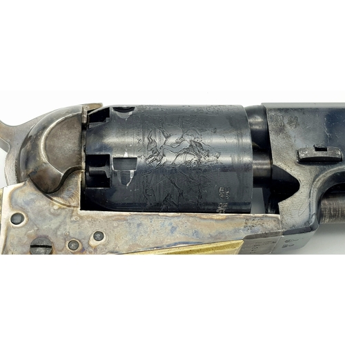 200 - A Deactivated Italian Uberti Replica 1848 Dragoon Black Powder Revolver. Calibre - .44. Barrel lengt... 