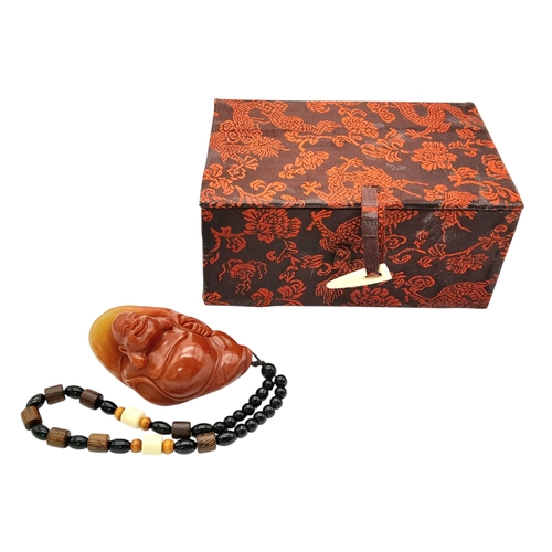 305 - A Shoushan jade stone pendant depicting the Buddha (Amitabha). Height 8 cm; Width 5 cm; Weight 146 g... 